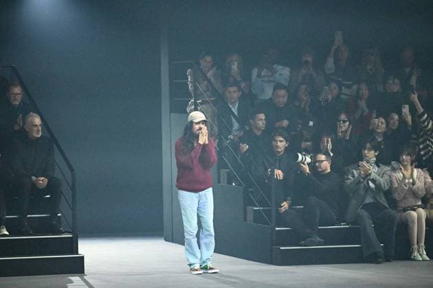 PFW Valentino Runway Designer Alessandro Michele makes an appearance on the runway during the Valentino Womenswear Spring Summer 2026 show as part of Paris Fashion Week in Paris, France on October 05, 2025. Photo by Aurore Marechal ABACAPRESS.COM Paris France  Copyright: xMarechalxAurore ABACAx