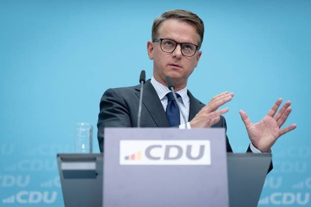 CDU, Carsten Linnemann Konrad-Adenauer-Haus, CDU, Pressekonferenz, Generalsekretär, Carsten Linnemann Berlin Berlin GER *** CDU, Carsten Linnemann Konrad Adenauer Haus, CDU, Press conference, Secretary General, Carsten Linnemann Berlin Berlin GER