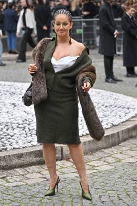 PFW Miu Miu Outside Arrivals Lena Mahfouf Situations arriving at Miu Miu show during Paris Fashion Week in Paris, France on October 6, 2025. Photo by Julien Reynaud APS-Medias ABACAPRESS.COM Paris France  Copyright: xReynaudxJulien APS-Medias ABACAx