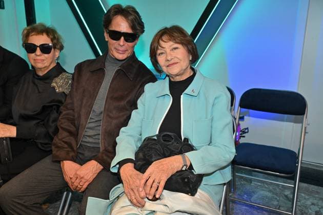PFW Pierre Cardin Front Row Llyod Klein, Macha Meril attending Pierre Cardin show during Paris Fashion Week in Paris, France on October 7, 2025. Photo by Julien Reynaud APS-Medias ABACAPRESS.COM Paris France  Copyright: xReynaudxJulien APS-Medias ABACAx