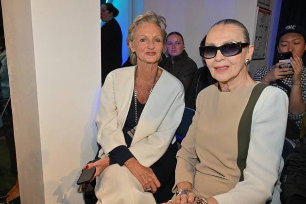 PFW Pierre Cardin Front Row Anne De Bourbon-Siciles attending Pierre Cardin show during Paris Fashion Week in Paris, France on October 7, 2025. Photo by Julien Reynaud APS-Medias ABACAPRESS.COM Paris France  Copyright: xReynaudxJulien APS-Medias ABACAx