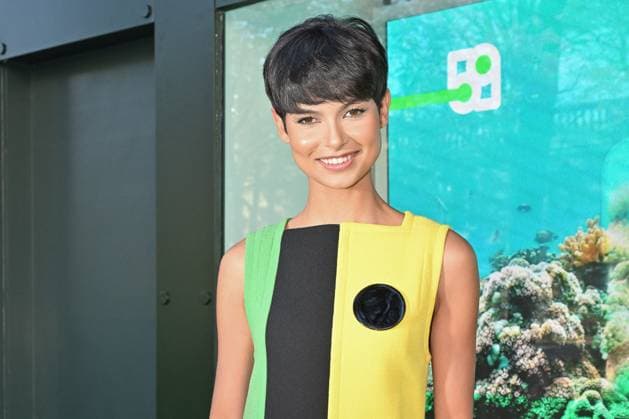 PFW Pierre Cardin Front Row Eve Gilles attending Pierre Cardin show during Paris Fashion Week in Paris, France on October 7, 2025. Photo by Julien Reynaud APS-Medias ABACAPRESS.COM Paris France  Copyright: xReynaudxJulien APS-Medias ABACAx