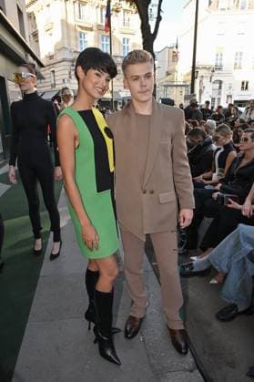 PFW Pierre Cardin Front Row Eve Gilles, Charles Dore attending Pierre Cardin show during Paris Fashion Week in Paris, France on October 7, 2025. Photo by Julien Reynaud APS-Medias ABACAPRESS.COM Paris France  Copyright: xReynaudxJulien APS-Medias ABACAx