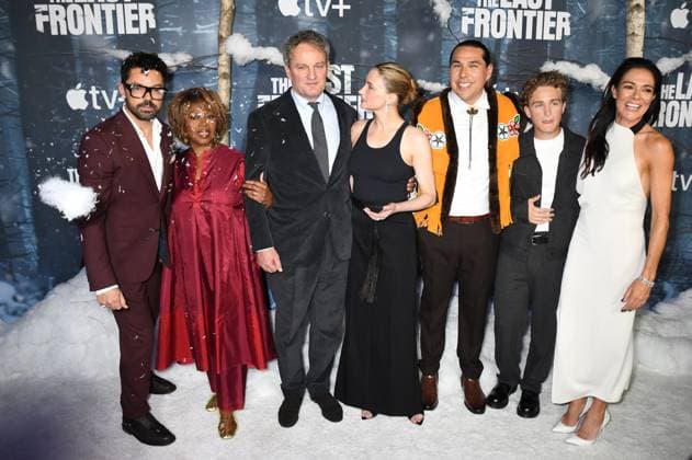 NEW YORK, NY - OCTOBER 7: Dominic Cooper, Alfre Woodard, Jason Clarke, Haley Bennett, Dallas Goldtooth, Tait Blum and Simone Kessell at the World Premiere of the Apple TV+ Series The Last Frontier on October 7, 2025 at Regal Union Square in New York City. Copyright: xMediaPunchx