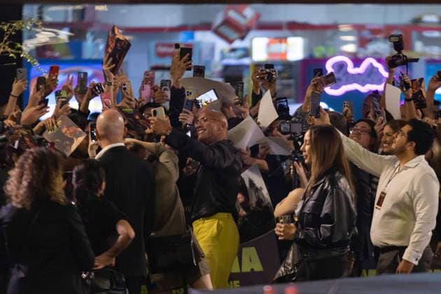 October 7, 2025, Mexico City, Mexico: DWAYNE JOHNSON, producer and lead actor, along with director BENNY SAFDIE , presented the film The Smashing Machine at a special fan event in Mexico City. Mexico City Mexico - ZUMAl178 20251007_znp_l178_027 Copyright: xCristianxLeyvax