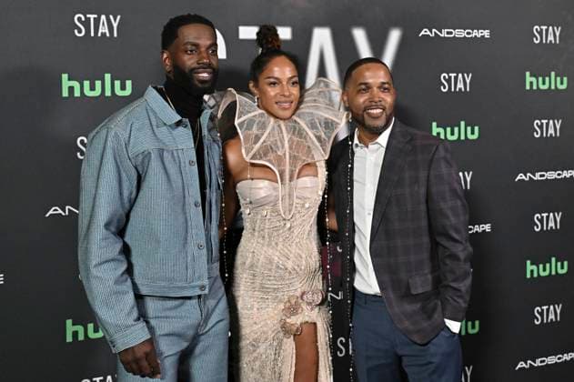 Moe McRae, Megalyn Echikunwoke und Jas Summers bei der Premiere des Hulu-Films Stay im Ted Mann Theater. Los Angeles, 07.10.2025