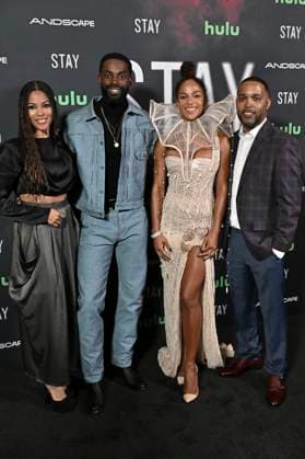 Lex Scott Davis, Moe McRae, Megalyn Echikunwoke und Jas Summers bei der Premiere des Hulu-Films Stay im Ted Mann Theater. Los Angeles, 07.10.2025