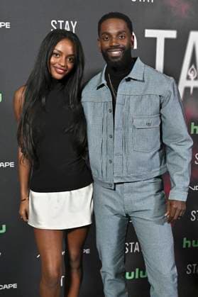Mo McRae mit Ehefrau Miami McRae bei der Premiere des Hulu-Films Stay im Ted Mann Theater. Los Angeles, 07.10.2025