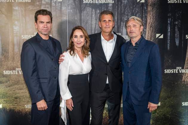 The Gala Premiere of Anders Thomas Jensen s The Last Viking Nikolaj Lie Kaas, Sofie Graaboel, Anders Thomas Jensen, and Mads Mikkelsen at the gala premiere of Anders Thomas Jensen s The Last Viking at Imperial in Copenhagen on Wednesday, October 8, 2025. (Photo: Emil Nicolai Helms Scanpix 2025) , Copenhagen Denmark Copyright: EmilxNicolaixHelmsx spdk20251008-212759-6