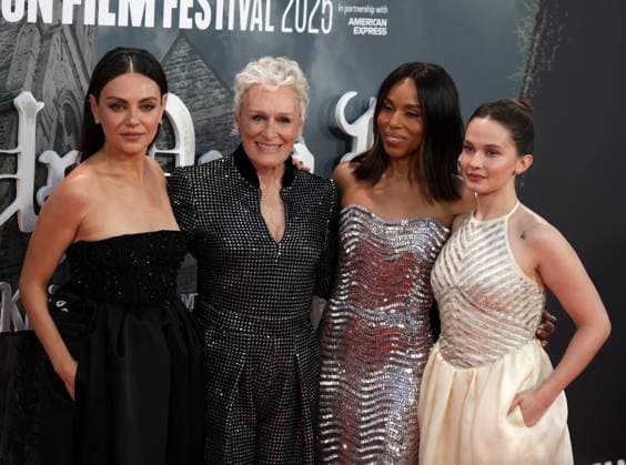Opening Gala screening of Wake Up Dead Man: A Knives Out Mystery in London, UK - 8 Oct 2025 Mila Kunis, Glenn Close, Kerry Washington and Cailee Spaeny attend the Opening Gala screening of Wake Up Dead Man: A Knives Out Mystery during the 69th BFI London Film Festival. London United Kingdom Copyright: xFredxDuvalx xSOPAxImagesx FD_knifes_out_story_35