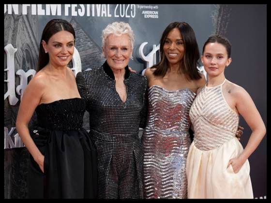 . 08 10 2025. London, United Kingdom. Mila Kunis , Glenn Close, Kerry Washington and Cailee Spaeny at the premiere of Wake Up Dead Man: A Knives Out Mystery, on the opening night of the London Film Festival  xStephenxLockx xi-Imagesx IIM-26279-0030