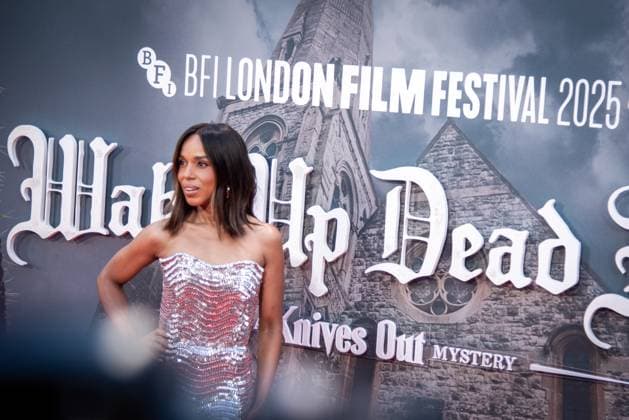 October 8, 2025, London, United Kingdom: Kerry Washington attends the Wake Up Dead Man: A Knives Out Mystery opening gala during the 69th BFI London Film Festival at The Royal Festival Hall. London United Kingdom - ZUMAs197 20251008_aaa_s197_189 Copyright: xLoredanaxSangiulianox
