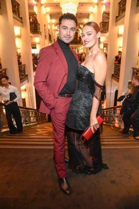 abb Andrzej Cibis und Victoria Kleinfelder-Cibis auf der Aftershow Party bei der Welt Premiere der neuen Grand Show Blinded by delight im Friedrichstadt-Palast am 08.10.2025 in Berlin Berlin Deutschland