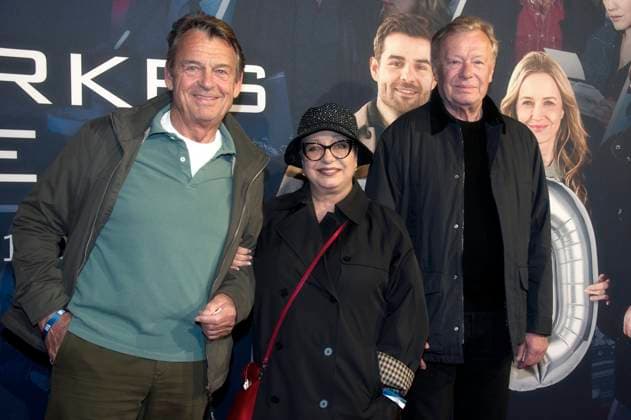 Krystian Martinek, Manon Strache und Gast bei der Premiere der ZDF Krimiserie Ein starkes Team - Für immer jung in der Astor Film Lounge. Berlin, 08.10.2025