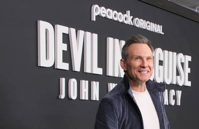 NEW YORK, NY- OCTOBER 9: Christian Slater at Peacock™s Devil In Disguise: John Wayne Gacy Premiere at DGA NY Theater on October 9, 2025 in New York City. Copyright: xKatiexGodowskix