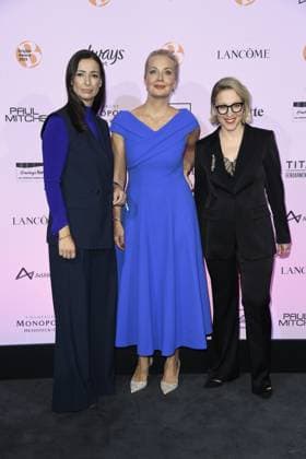 Verleihung des BRIGITTE Award Pinar Atalay,Julija Borissowna Nawalnaja und Susanna Riethmüller (Chefredakteurin BRIGITTE) bei der Verleihung des BRIGITTE Award in der Bertelsmann Hauptstadtrepräsentanz in Berlin am 09.10.2025 Copyright: xEventpressxBerndtx