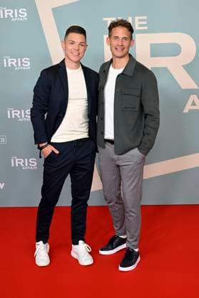 Thomas Fleischmann mit Gast bei der Premiere der Sky-Serie The Iris Affair im Mathäser Filmpalast. München, 09.10.2025