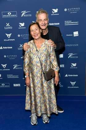 Heinrich Schafmeister mit Ehefrau Jutta Schafmeister bei der Verleihung des Deutschen Schauspielpreises 2025 im Hotel Pullman Berlin Schweizerhof. Berlin, 09.10.2025