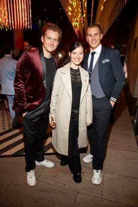 Johannes Heinrichs, Nadja Jo Klapper und Lukas Sauer bei der Verleihung des Deutschen Schauspielpreises 2025 im Hotel Pullman Berlin Schweizerhof. Berlin, 09.10.2025