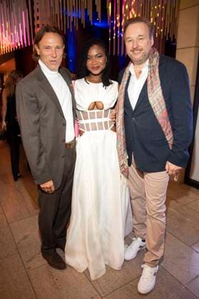 Bernhard Bettermann, Victoire Laly und Stephan Grossmann bei der Verleihung des Deutschen Schauspielpreises 2025 im Hotel Pullman Berlin Schweizerhof. Berlin, 09.10.2025