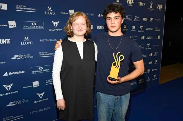 Luise von Stein und Carlo Krammling bei der Verleihung des Deutschen Schauspielpreises 2025 im Hotel Pullman Berlin Schweizerhof. Berlin, 09.10.2025