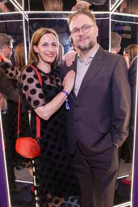 Ulrike Frank mit Ehemann Marc Schubring bei der Verleihung des Deutschen Schauspielpreises 2025 im Hotel Pullman Berlin Schweizerhof. Berlin, 09.10.2025