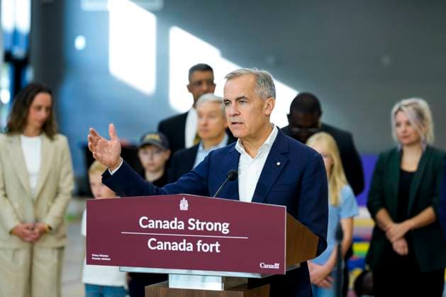 October 10, 2025, Ottawa, On, CAN: Prime Minister Mark Carney answers a question as he participates in an announcement at a community centre in Ottawa, on Friday, Oct. 10, 2025. Ottawa CAN  - ZUMAc35_ 20251010_zaf_c35_018 Copyright: xJustinxTangx
