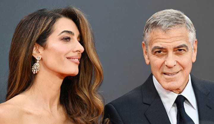 American actor George Clooney and British lawyer Amal Clooney attend the premiere of Jay Kelly at the 69th BFI London Film Festival in London, England on Friday, October 10, 2025.  LON20251010123 RUNExHELLESTAD
