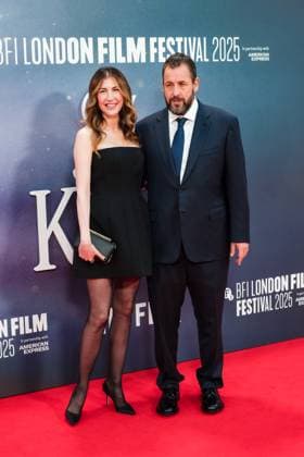 Jay Kelly UK premiere, BFI London Film Festival, Royal Festival Hall, London, 10 October 2025. Jackie Sandler and Adam Sandler attends the BFI London Film Festival; the UK premiere of JAY KELLY on Friday 10 October 2025 at Royal Festival Hall, London. ., Credit:Julie Edwards Avalon  Copyright: xJuliexEdwardsx xAvalonx 1044592616