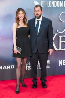 Jackie Sandler mit Ehemann Adam Sandler bei der Premiere des Kinofilms Jay Kelly auf dem 69. BFI London Film Festival 2025 in der Royal Festival Hall. London, 10.10.2025