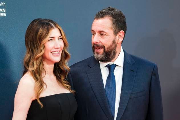 Jackie Sandler mit Ehemann Adam Sandler bei der Premiere des Kinofilms Jay Kelly auf dem 69. BFI London Film Festival 2025 in der Royal Festival Hall. London, 10.10.2025