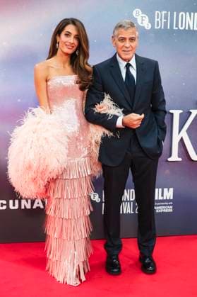 George Clooney mit Ehefrau Amal Clooney bei der Premiere des Kinofilms Jay Kelly auf dem 69. BFI London Film Festival 2025 in der Royal Festival Hall. London, 10.10.2025