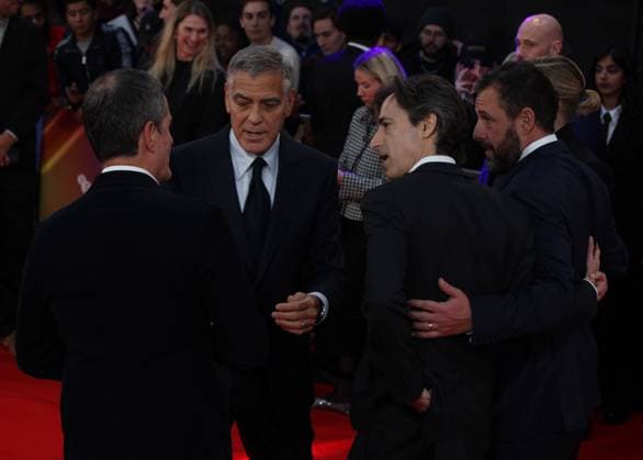 Jay Kelly premiere London, UK. David Heyman, George Clooney, Noah Baumbach and Adam Sandler at the Jay Kelly premiere. 69th BFI London Film Festival. Royal Festival Hall. 10th October 2025. LMK11-S101025-002 Steve Bealing Landmark Media 