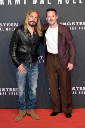 Marco Perego und Scott Cooper bei der Premiere des Kinofilms Springsteen Liberami dal nulla Springsteen: Deliver Me from Nowhere im Space Cinema Moderno. Rom, 10.10.2025