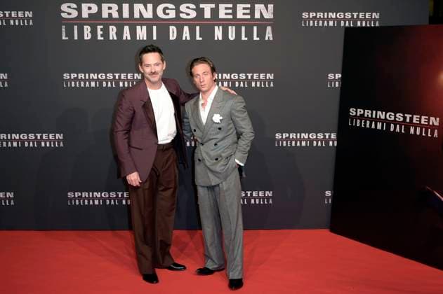 Scott Cooper und Jeremy Allen White bei der Premiere des Kinofilms Springsteen Liberami dal nulla Springsteen: Deliver Me from Nowhere im Space Cinema Moderno. Rom, 10.10.2025