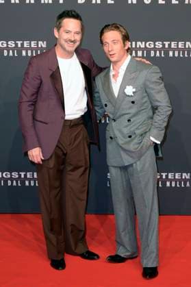 Scott Cooper und Jeremy Allen White bei der Premiere des Kinofilms Springsteen Liberami dal nulla Springsteen: Deliver Me from Nowhere im Space Cinema Moderno. Rom, 10.10.2025