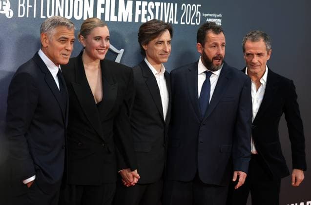 UK premiere of Jay Kelly George Clooney, Greta Gerwig, Noah Baumbach, Adam Sandler and David Heyman at the UK premiere of Jay Kelly at the 69th BFI London Film Festival at The Royal Festival Hall. London Royal Festival Hall UK Copyright: xFredxDuvalx