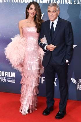 George Clooney mit Ehefrau Amal Alamuddin Clooney bei der Premiere des Kinofilms Jay Kelly auf dem 69. BFI London Film Festival 2025 in der Royal Festival Hall. London, 10.10.2025