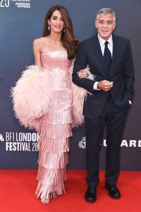 George Clooney mit Ehefrau Amal Alamuddin Clooney bei der Premiere des Kinofilms Jay Kelly auf dem 69. BFI London Film Festival 2025 in der Royal Festival Hall. London, 10.10.2025