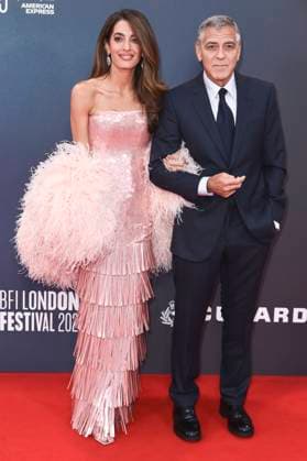 George Clooney mit Ehefrau Amal Alamuddin Clooney bei der Premiere des Kinofilms Jay Kelly auf dem 69. BFI London Film Festival 2025 in der Royal Festival Hall. London, 10.10.2025