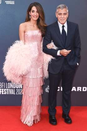 George Clooney mit Ehefrau Amal Alamuddin Clooney bei der Premiere des Kinofilms Jay Kelly auf dem 69. BFI London Film Festival 2025 in der Royal Festival Hall. London, 10.10.2025