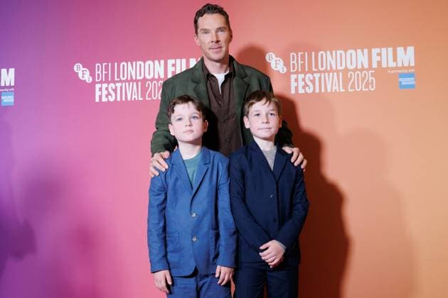 The Thing with Feathers, BFI London Film Festival, BFI Southbank, London, UK, 11 October 2025. Benedict Cumberbatch with Henry and Richard Boxall - BFI LFF - The Thing with Feathers Red Carpet at BFI Southbank, London, UK on 11th October 2025, Credit:Manuela Langotsch Avalon United Kingdom, London, BFI Southbank  Copyright: xManuelaxLangotschx xAvalonx 1044823814