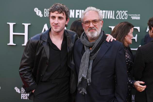 Paul Mescal und Sam Mendes bei der Premiere des Kinofilms Hamnet auf dem 69. BFI London Film Festival 2025 in der Royal Festival Hall. London, 11.10.2025