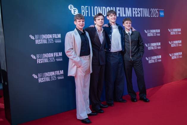 October 12, 2025, London, United Kingdom: (L-R) Shaun Thomas, Jacob Dudman, Ollie Brimscombe and Taylor Uttley attend The Choral screening during the 69th BFI London Film Festival at The Royal Festival Hall. London United Kingdom - ZUMAs197 20251012_aaa_s197_367 Copyright: xLoredanaxSangiulianox