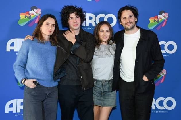 Sophie Mas, Ugo Bienvenu, Natalie Portman and Felix de Givry attend the Arco Premiere at UGC Cine Cite Bercy 449620 2025 10 12 Paris Egypte  Copyright: xLionelxGuericolasx xStarfacex STAR_449620_022
