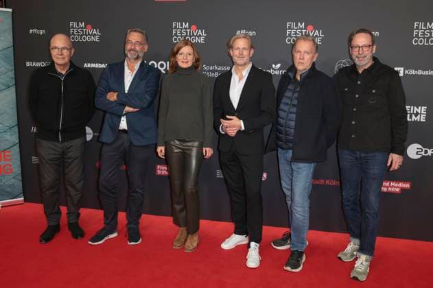 Bernd Fülle, Hein Mulders, Katrin Vernau, Jan Kruse, Torsten C. Fischer und Wolfgang Stauch beim Screening des ARD-Fernsehfilms Tatort - Die Schöpfung auf dem 35. Film Festival Cologne 2025 im Filmpalast. Köln, 12.10.2025