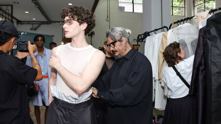 RECORD DATE NOT STATED backstage and social media of the Joao Pimenta show at SPFW No. 60 in Sao Paulo Sao Paulo (SP), 10 13 2025 fashion backstage social SPFW N60 Joao Pimenta Joao Pimenta fashion show at Sao Paulo Fashion Week - SPFW N60, at the Mario de Andrade Library on Rua da Consolacao 94 - at the Republica in Sao Paulo this Monday morning, October 13, 2025. (Foto: Milene Cardoso Thenews2 imago images) backstage and social media of the Joao Pimenta show at SPFW No. 60 in Sao Paulo  Copyright: xMilenexCardosox