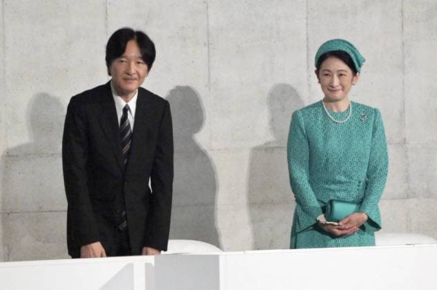 Final day of Osaka expo Japanese Crown Prince Fumihito and Crown Princess Kiko attend the closing ceremony of the World Exposition in Osaka on Oct. 13, 2025. (Pool photo)  A14AA0004938561P