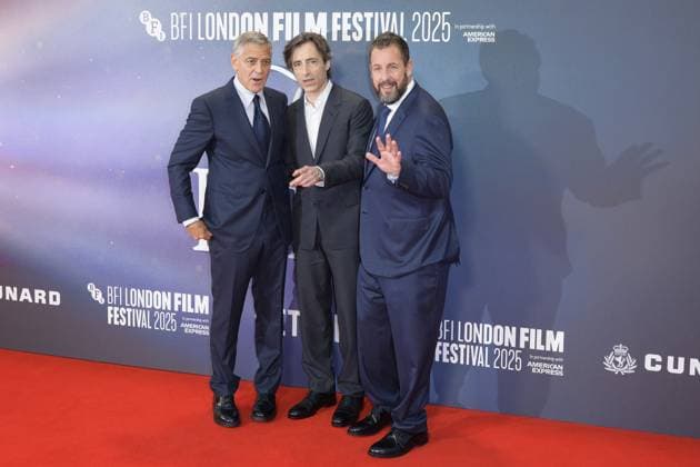 Jay Kelly Film Premiere George Clooney, Noah Baumbach and Adam Sandler attend the BFI London Film Festival Gala of Jay Kelly, during the BFI London Film Festival, the Royal Festival Hall, London. 10th October 2025.  Copyright: xAndrewxSimsx NINTCHDBPICT001030887446