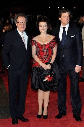 Geoffrey Rush, Helena Bonham Carter and Colin Firth The BFI London Film Festival: The King s Speech - UK film premiere held at the Odeon Leicester Square - Arrivals. London, England - 21.10.10, London, United Kingdom WENN 5559803.jpg